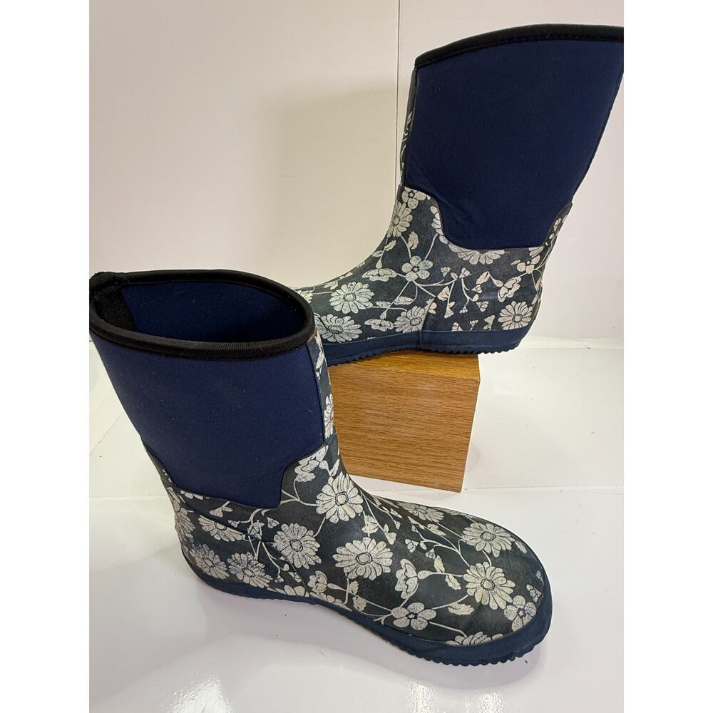 Western Chief Womens Floral Rain Boots Waterproof Neoprene Garden Pull On Size 9